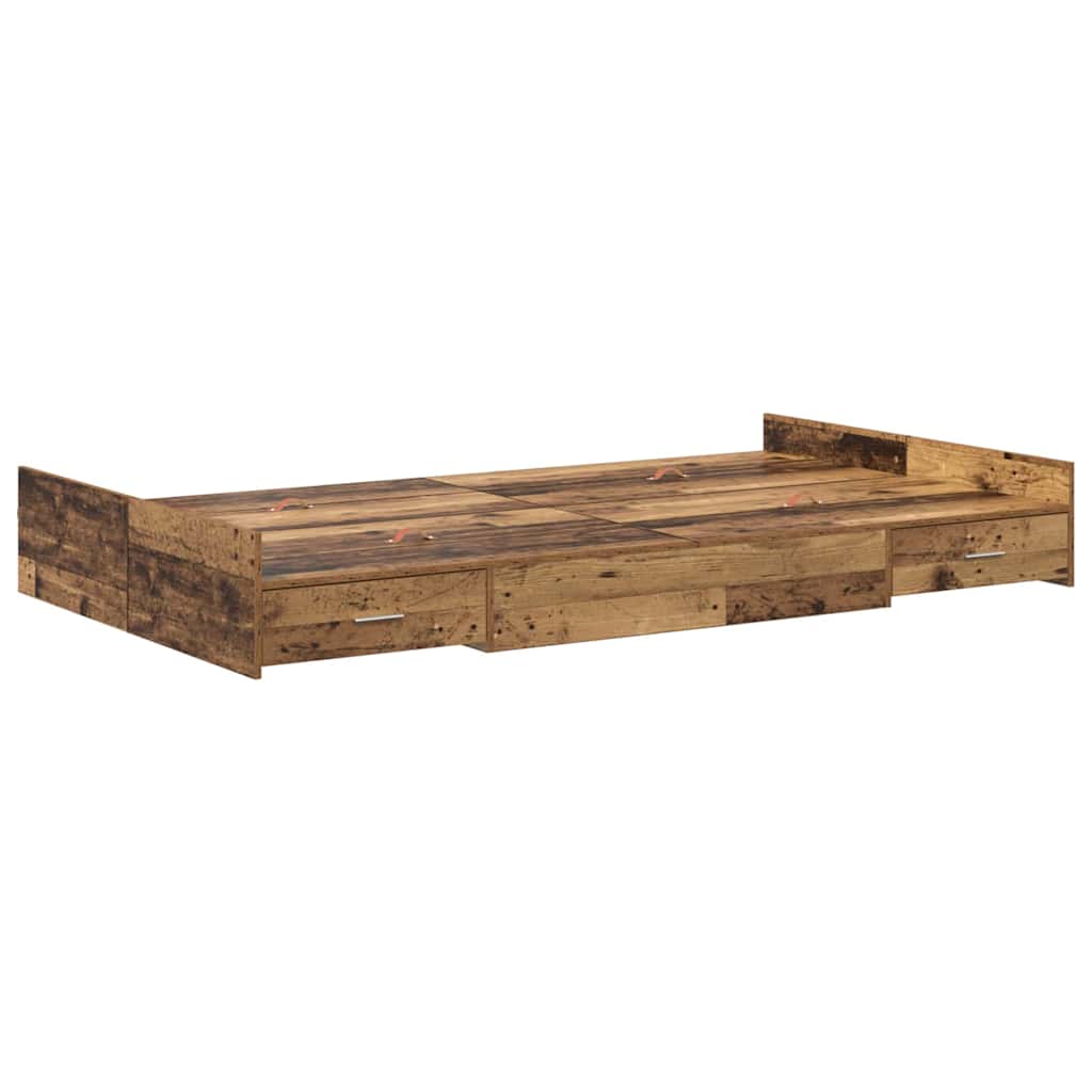 Krevet s ladicama Staro drvo 120 x 190 cm Konstruirano drvo