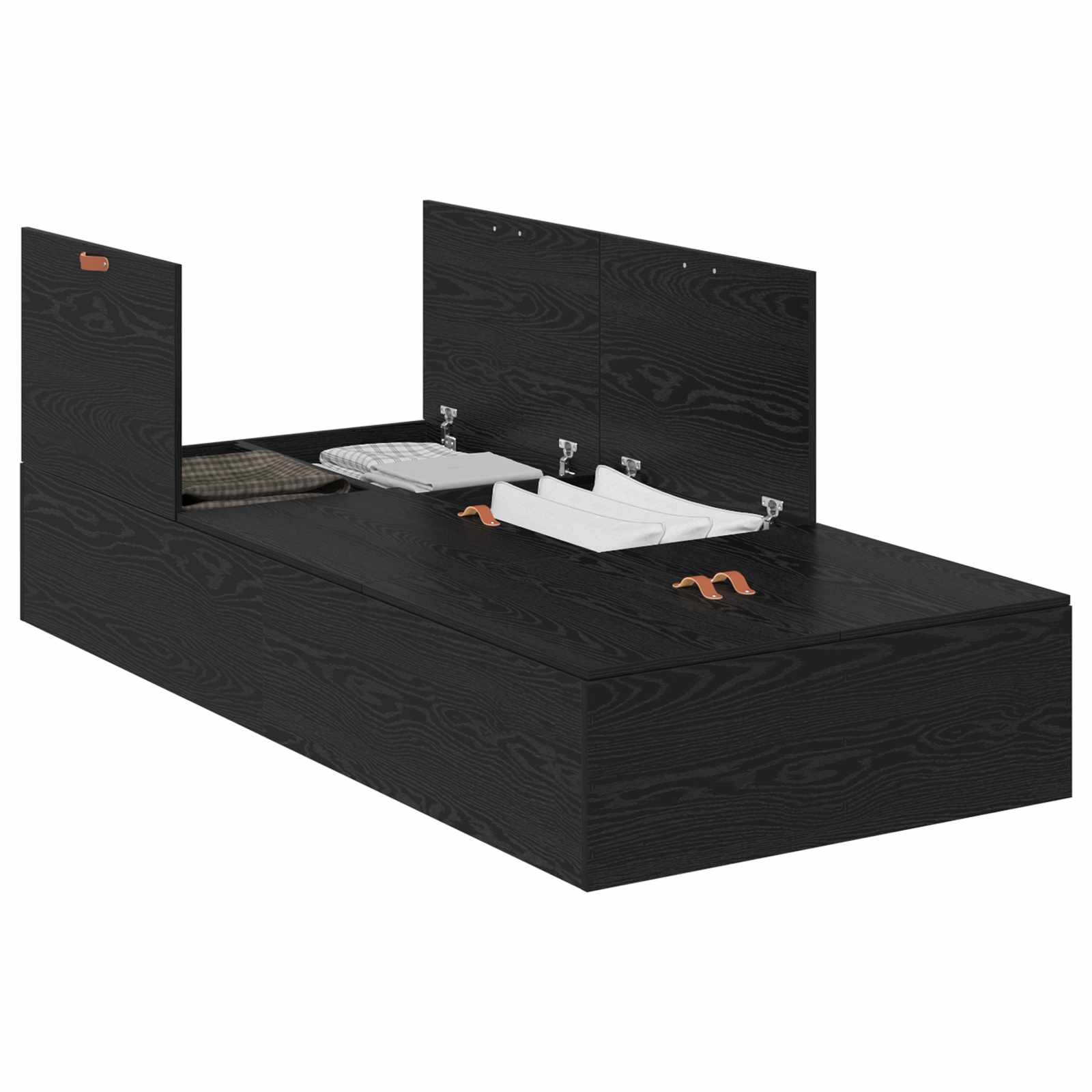 Krevet s ladicama Crni hrast 80 x 200 cm Konstruirano drvo
