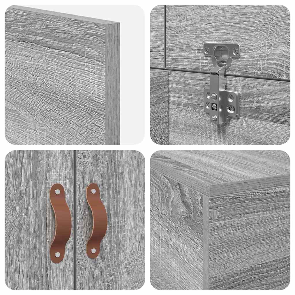 Krevet s ladicama Siva Sonoma 80 x 200 cm Konstruirano drvo