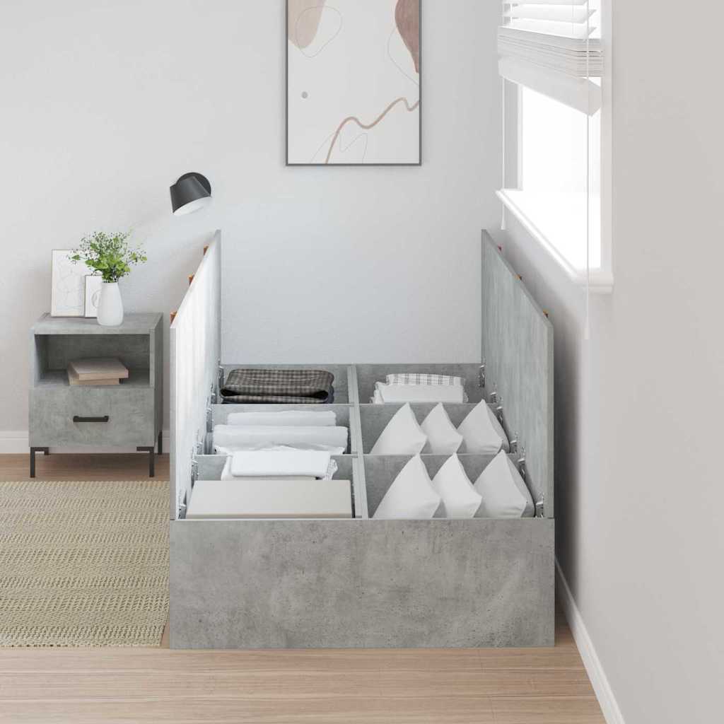 Krevet s ladicama Betonski sivi 90 x 200 cm Konstruirano drvo