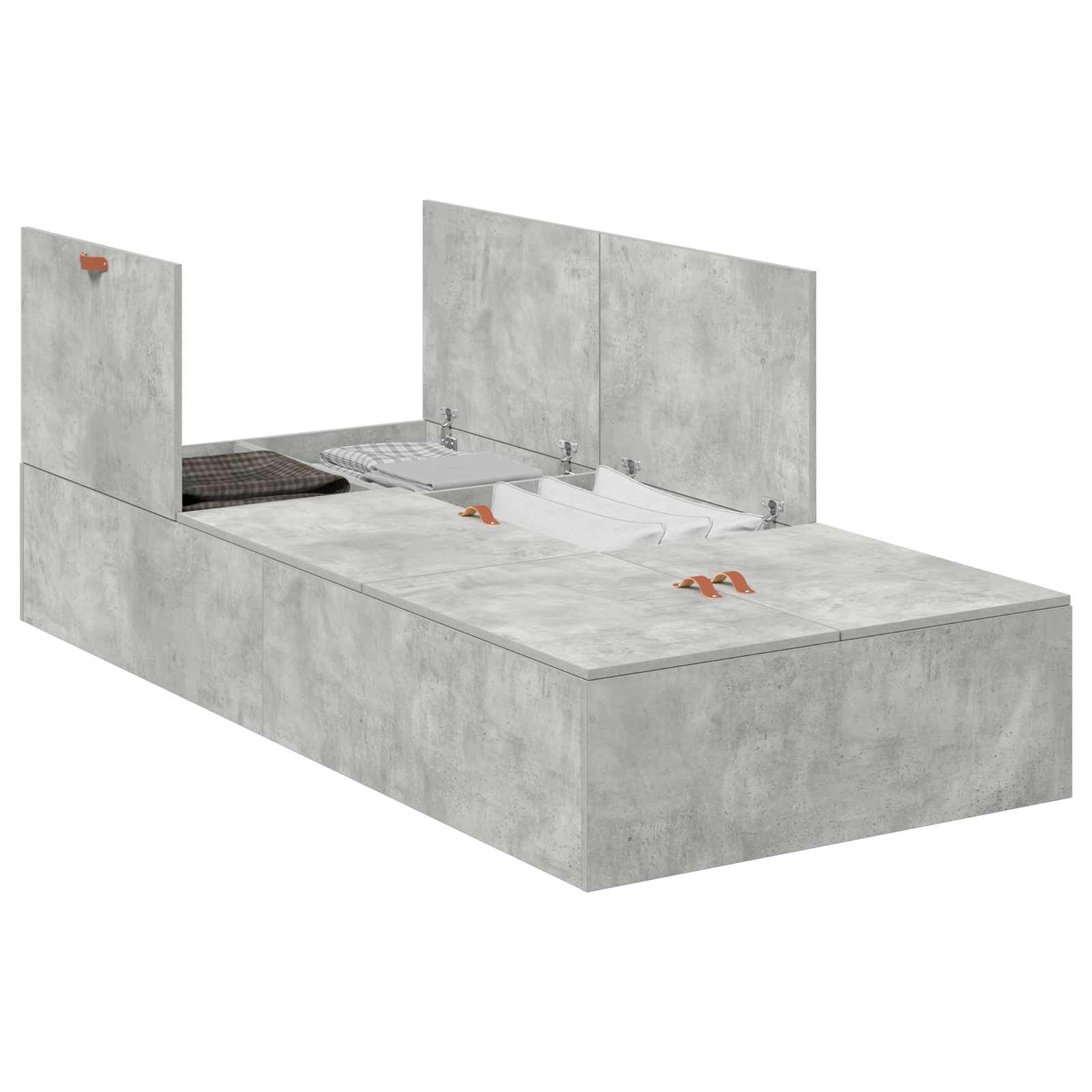 Krevet s ladicama Betonski sivi 90 x 200 cm Konstruirano drvo