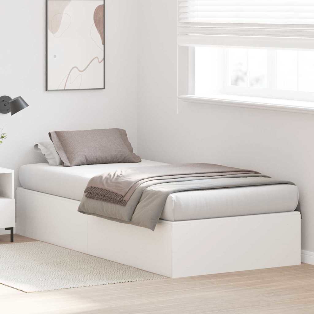 Krevet s ladicama Bijelo 100 x 200 cm Konstruirano drvo