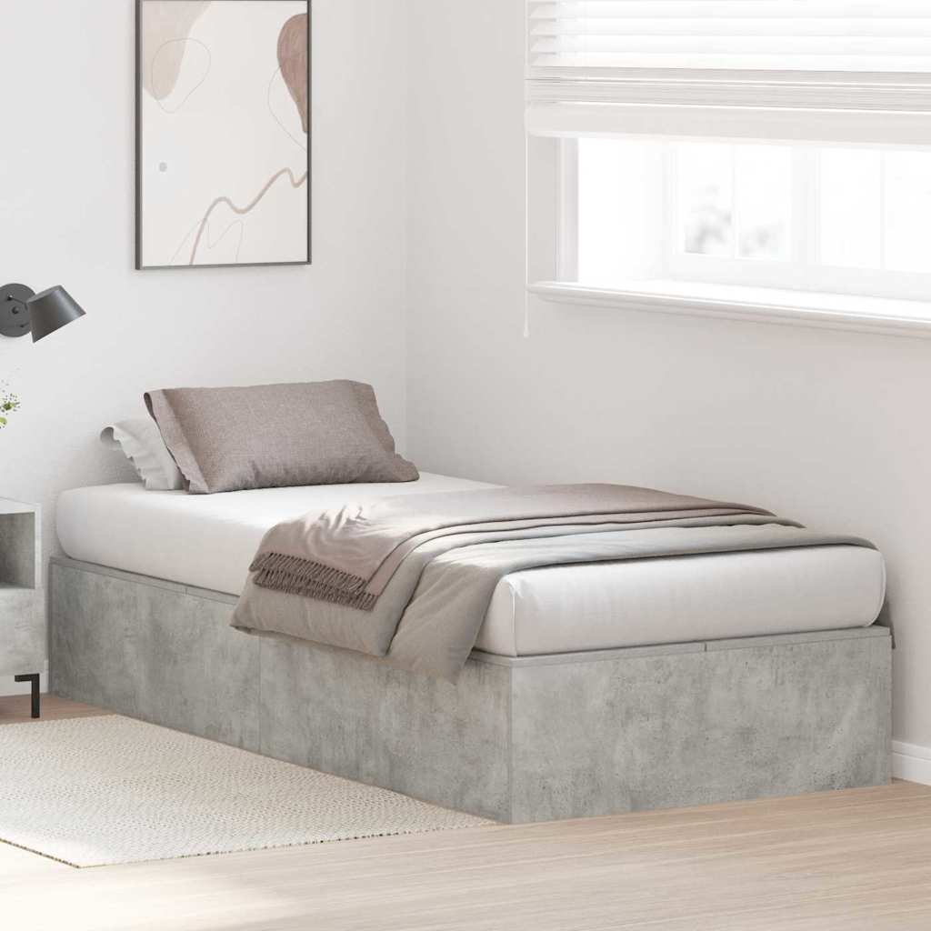 Krevet s ladicama Betonski sivi 100 x 200 cm Konstruirano drvo