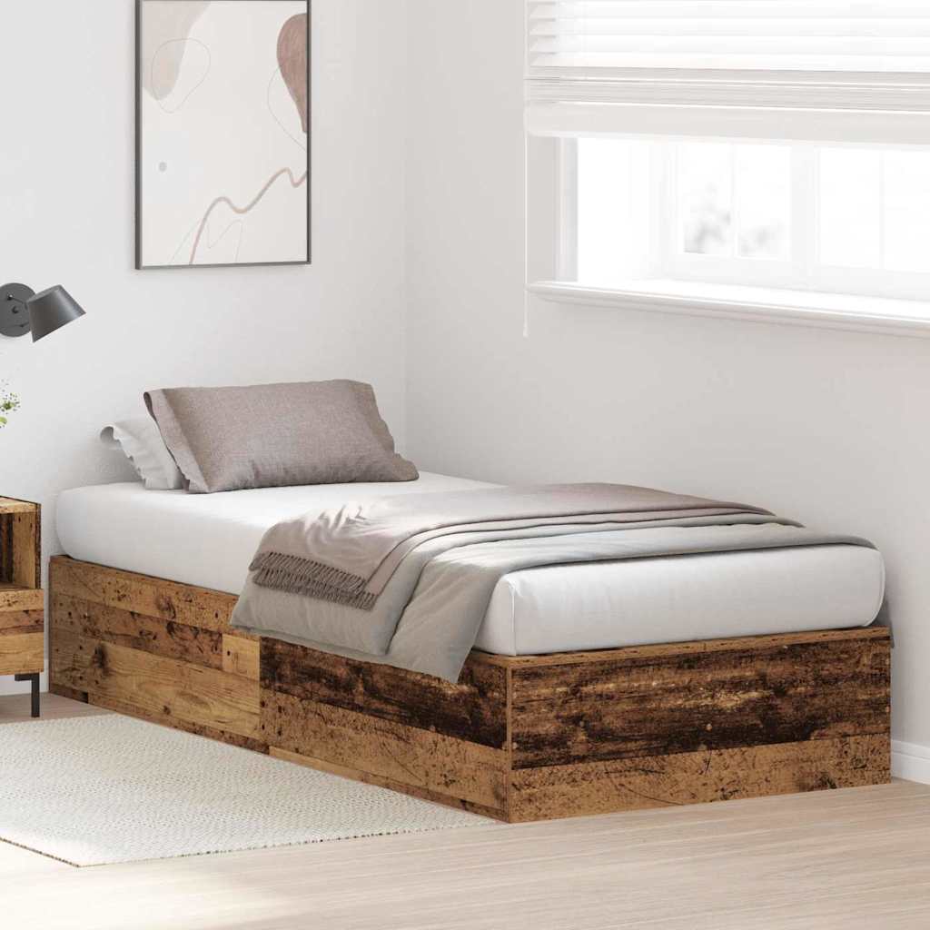Krevet s ladicama Staro drvo 100 x 200 cm Konstruirano drvo
