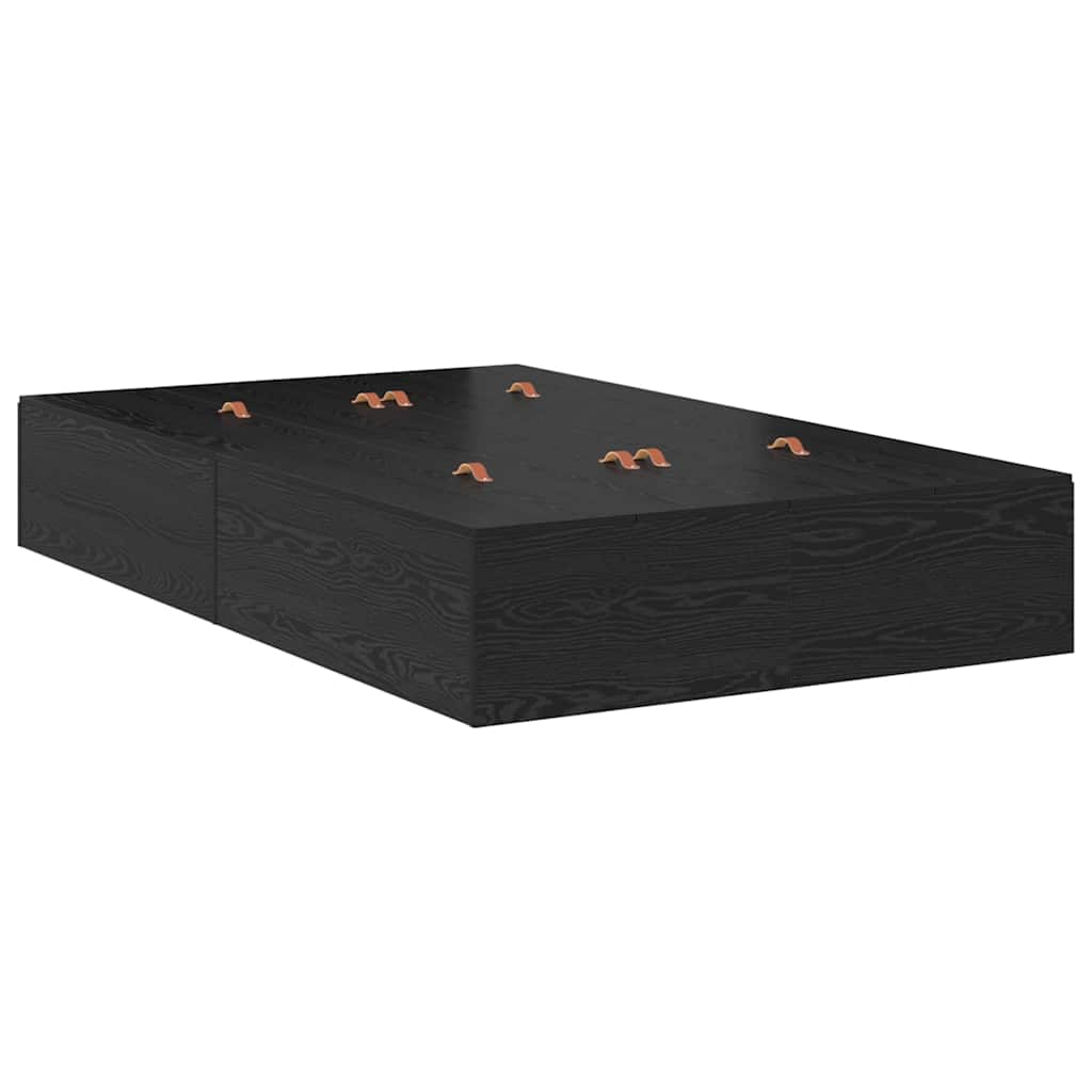 Krevet s ladicama Crni hrast 120 x 200 cm Konstruirano drvo