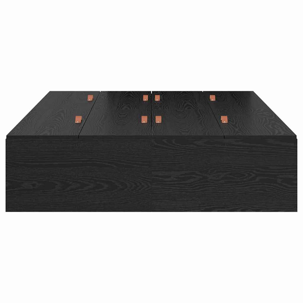 Krevet s ladicama Crni hrast 120 x 200 cm Konstruirano drvo