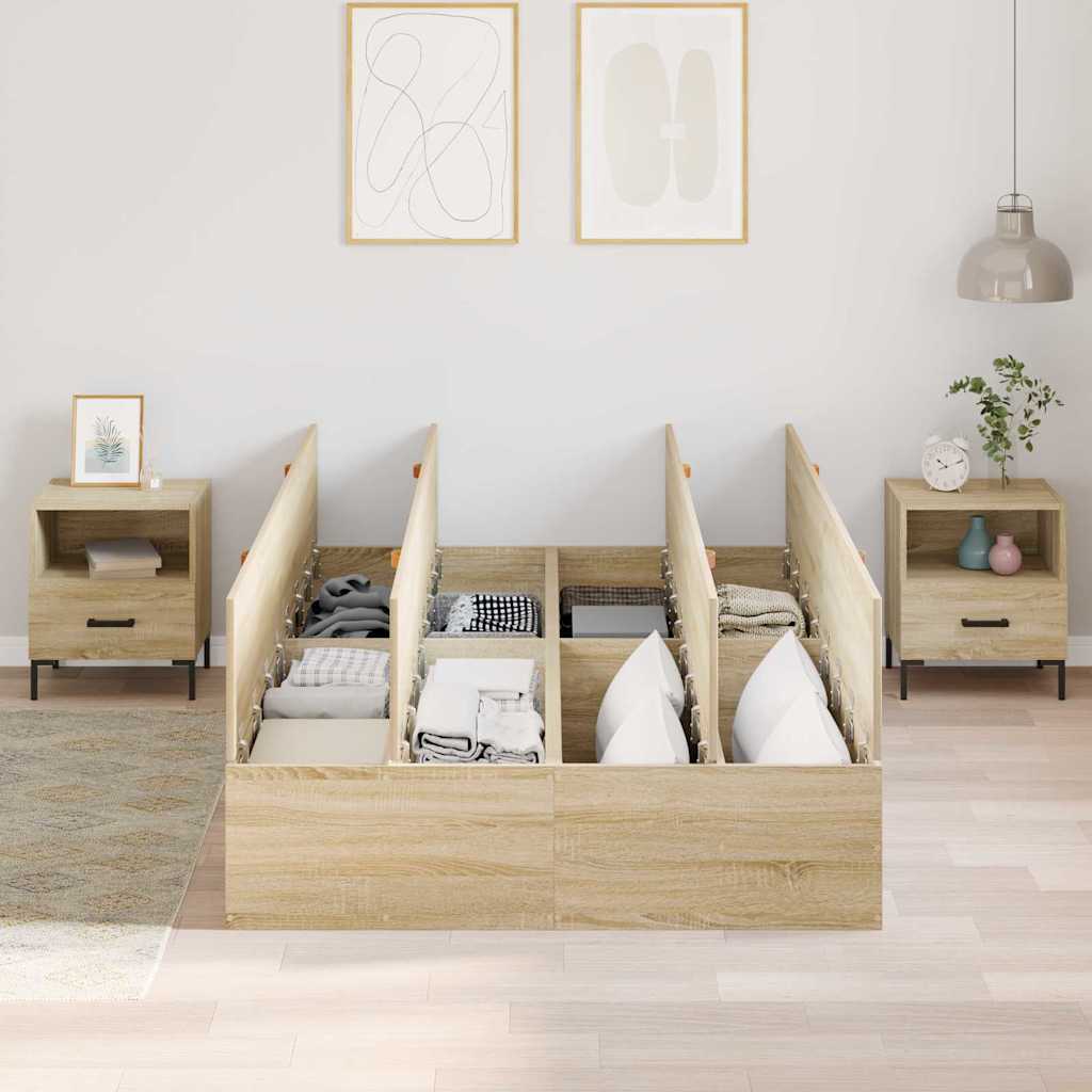 Krevet s ladicama Sonoma hrast 120 x 200 cm Konstruirano drvo