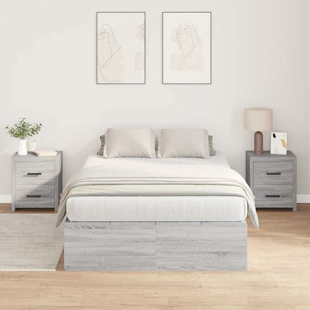Krevet s ladicama Siva Sonoma 120 x 200 cm Konstruirano drvo