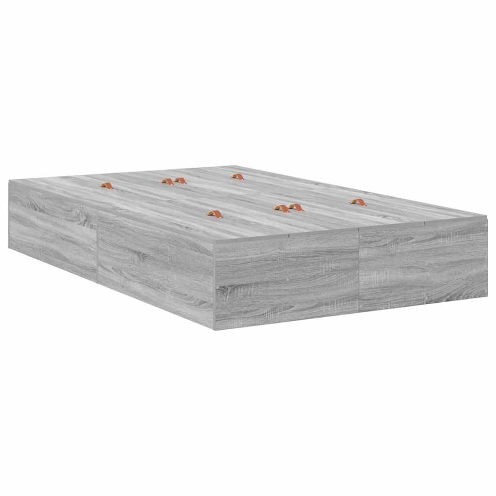 Krevet s ladicama Siva Sonoma 120 x 200 cm Konstruirano drvo
