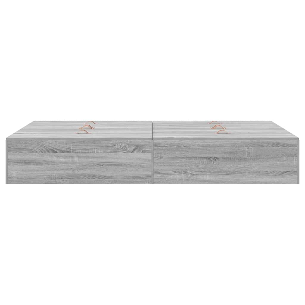 Krevet s ladicama Siva Sonoma 120 x 200 cm Konstruirano drvo