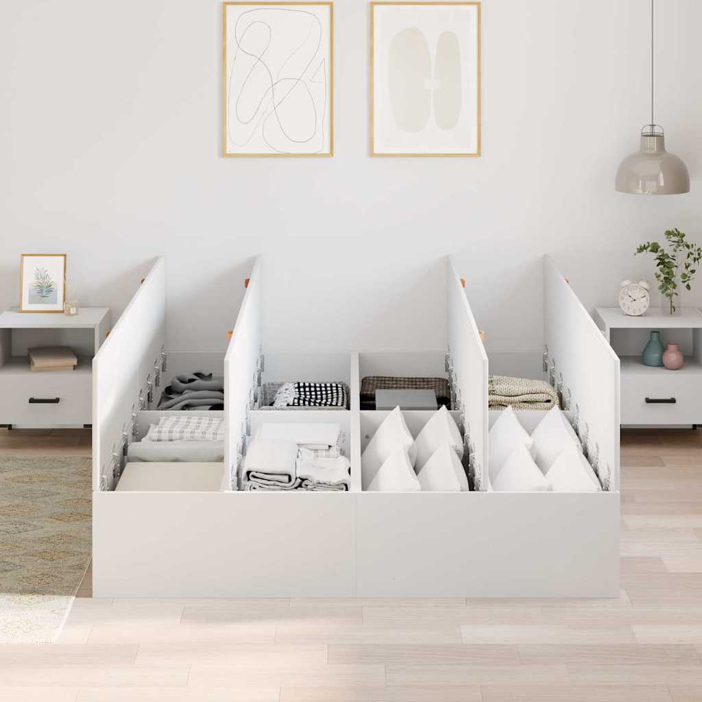 Krevet s ladicama Bijelo 140 x 200 cm Konstruirano drvo