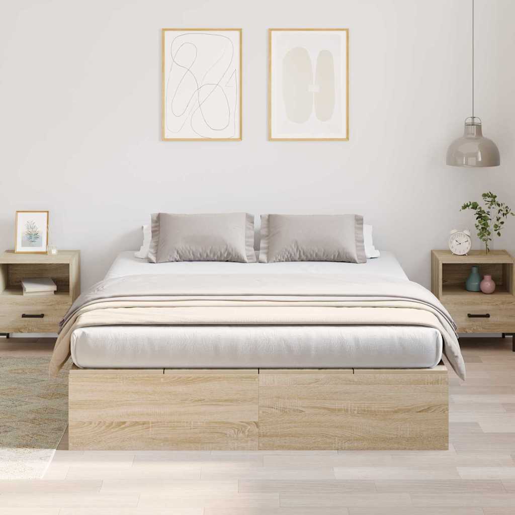 Krevet s ladicama Sonoma hrast 150 x 200 cm Konstruirano drvo