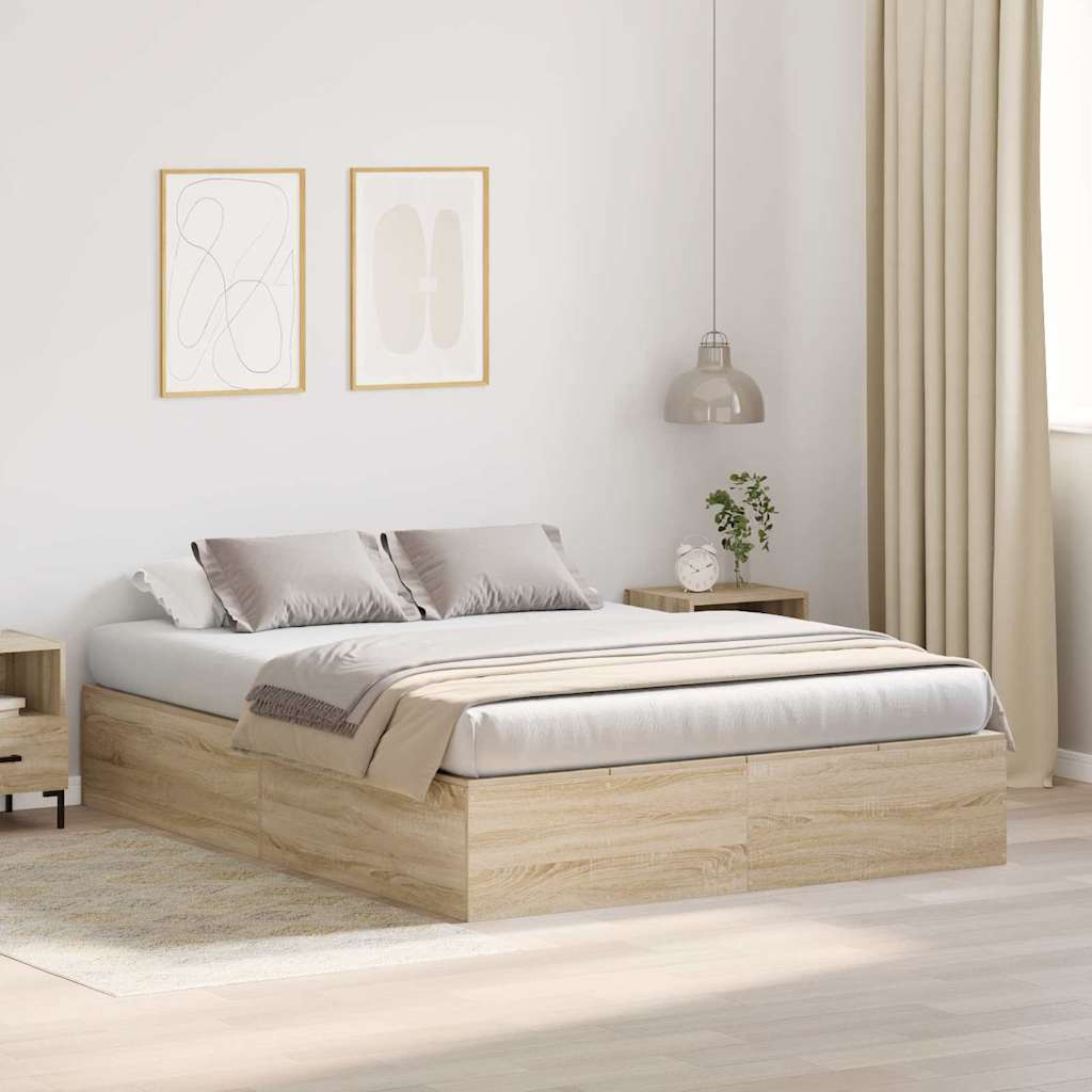 Krevet s ladicama Sonoma hrast 160 x 200 cm Konstruirano drvo