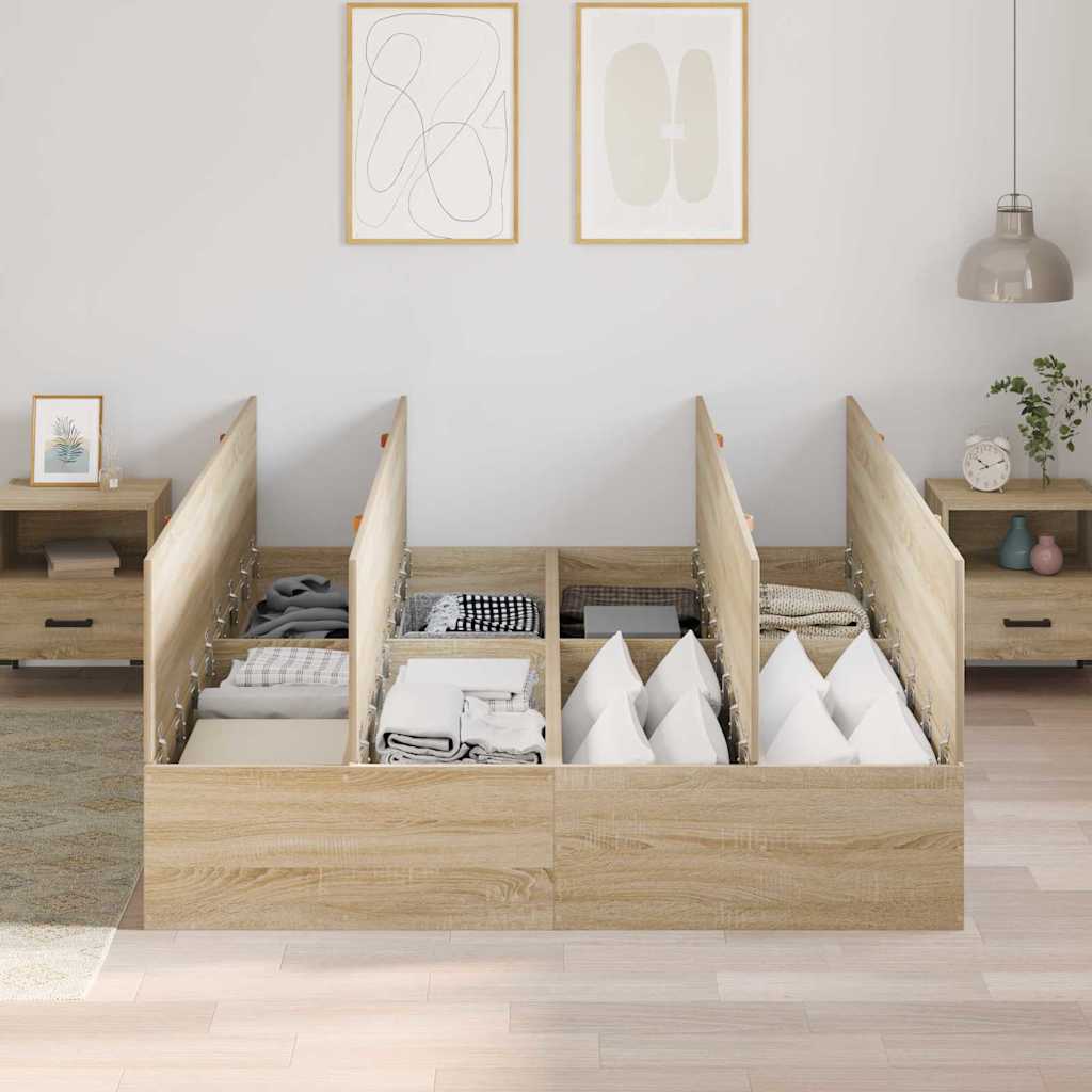 Krevet s ladicama Sonoma hrast 160 x 200 cm Konstruirano drvo