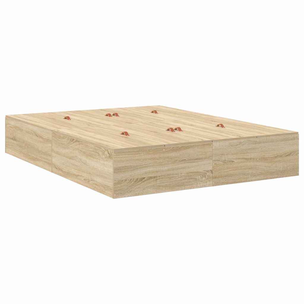 Krevet s ladicama Sonoma hrast 160 x 200 cm Konstruirano drvo