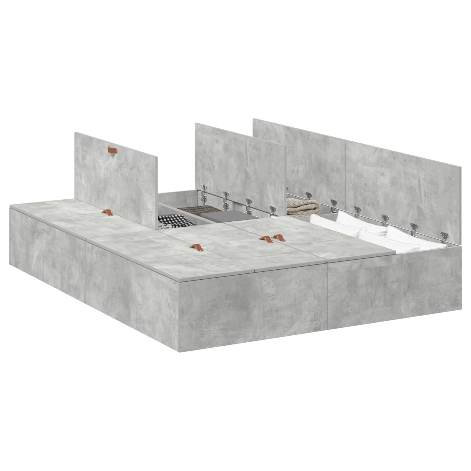 Krevet s ladicama Betonski sivi 160 x 200 cm Konstruirano drvo