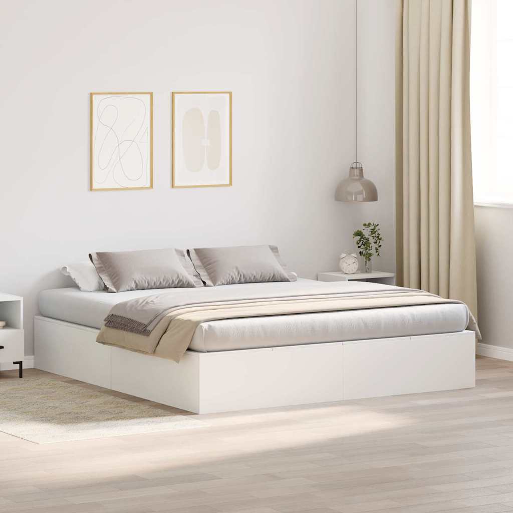 Krevet s ladicama Bijelo 180 x 200 cm Konstruirano drvo
