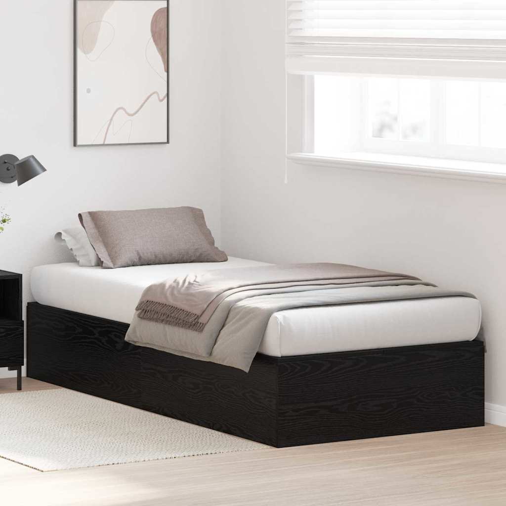 Krevet s ladicama Crni hrast 90 x 190 cm Konstruirano drvo