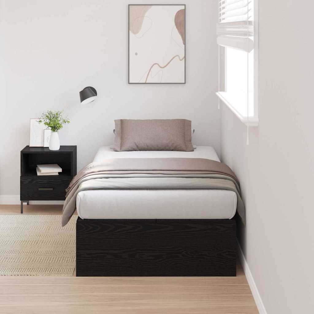 Krevet s ladicama Crni hrast 70 x 190 cm Konstruirano drvo