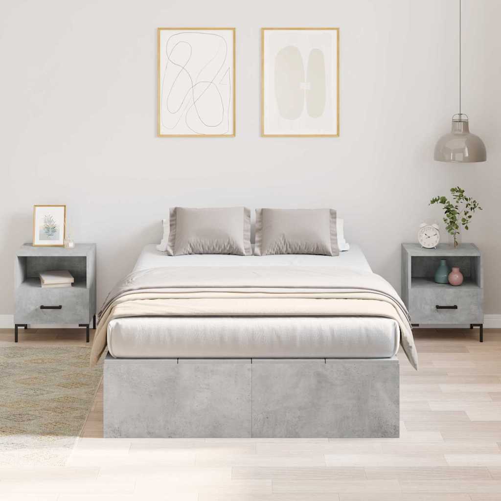 Krevet s ladicama Betonski sivi 120 x 190 cm Konstruirano drvo