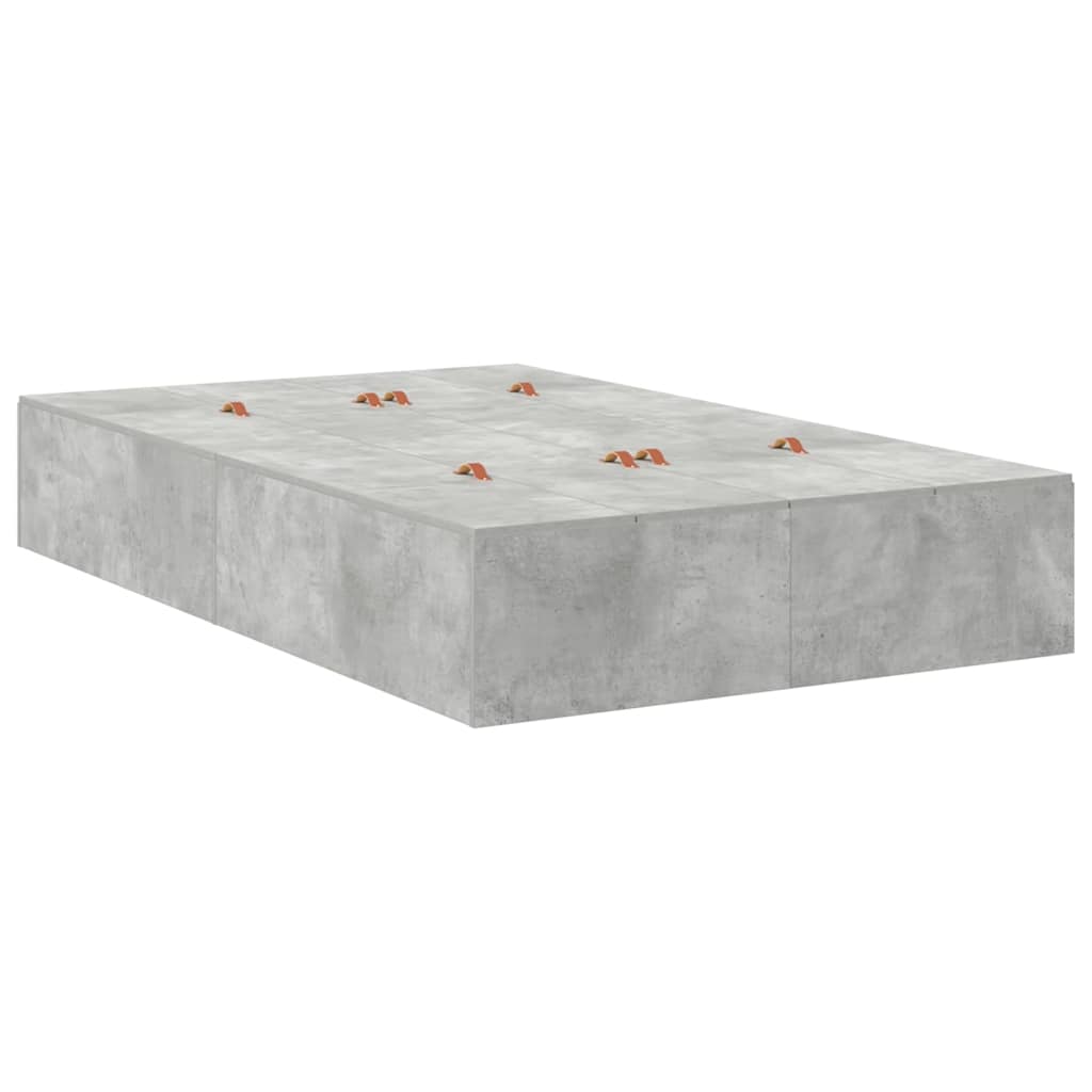 Krevet s ladicama Betonski sivi 120 x 190 cm Konstruirano drvo
