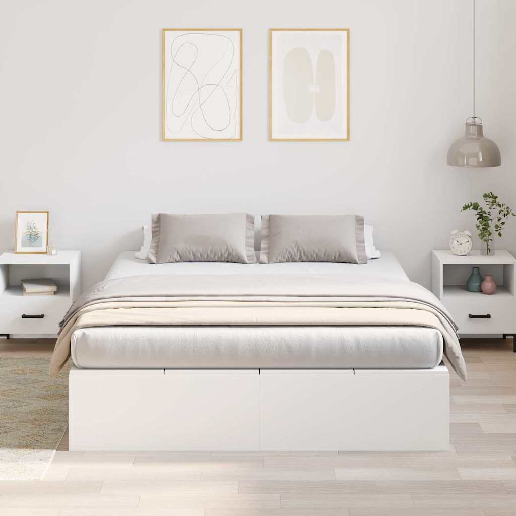 Krevet s ladicama Bijelo 140 x 190 cm Konstruirano drvo