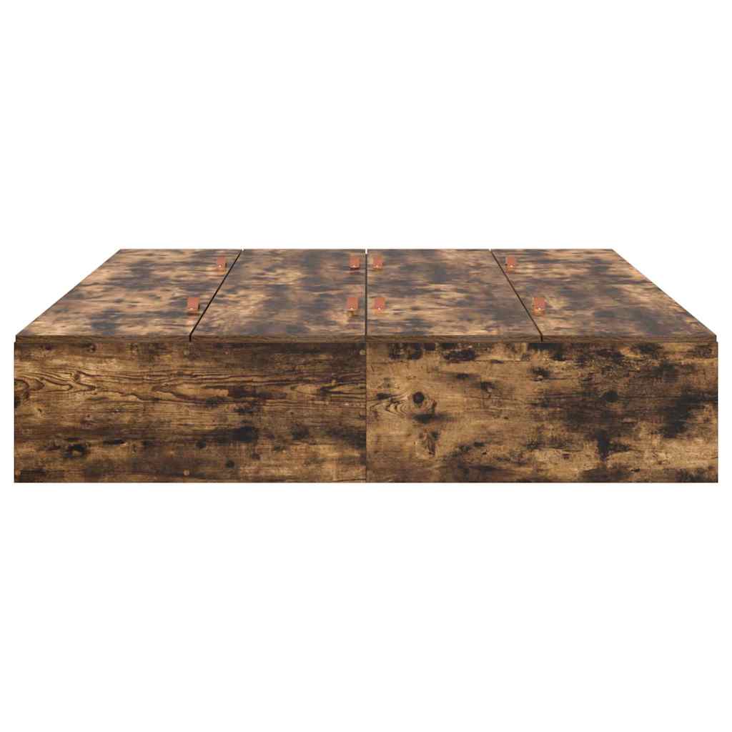 Krevet s ladicama Dimljeni hrast 140 x 190 cm Konstruirano drvo