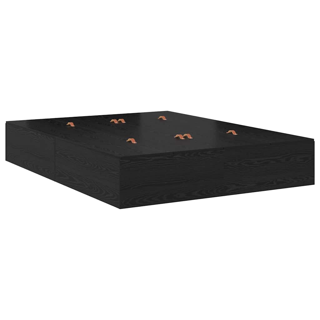 Krevet s ladicama Crni hrast 135 x 190 cm Konstruirano drvo