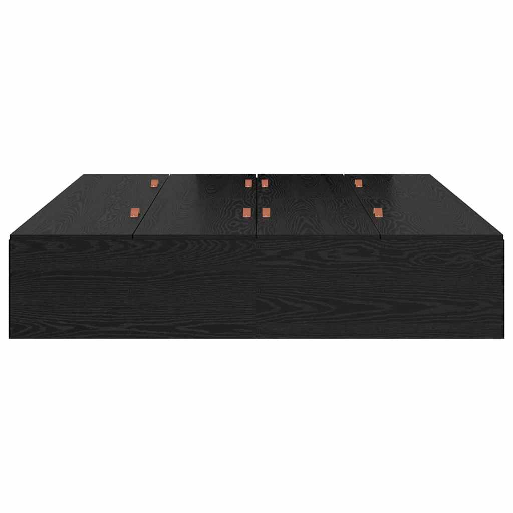 Krevet s ladicama Crni hrast 135 x 190 cm Konstruirano drvo