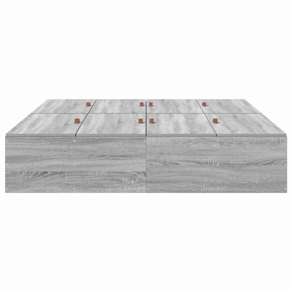 Krevet s ladicama Siva Sonoma 135 x 190 cm Konstruirano drvo