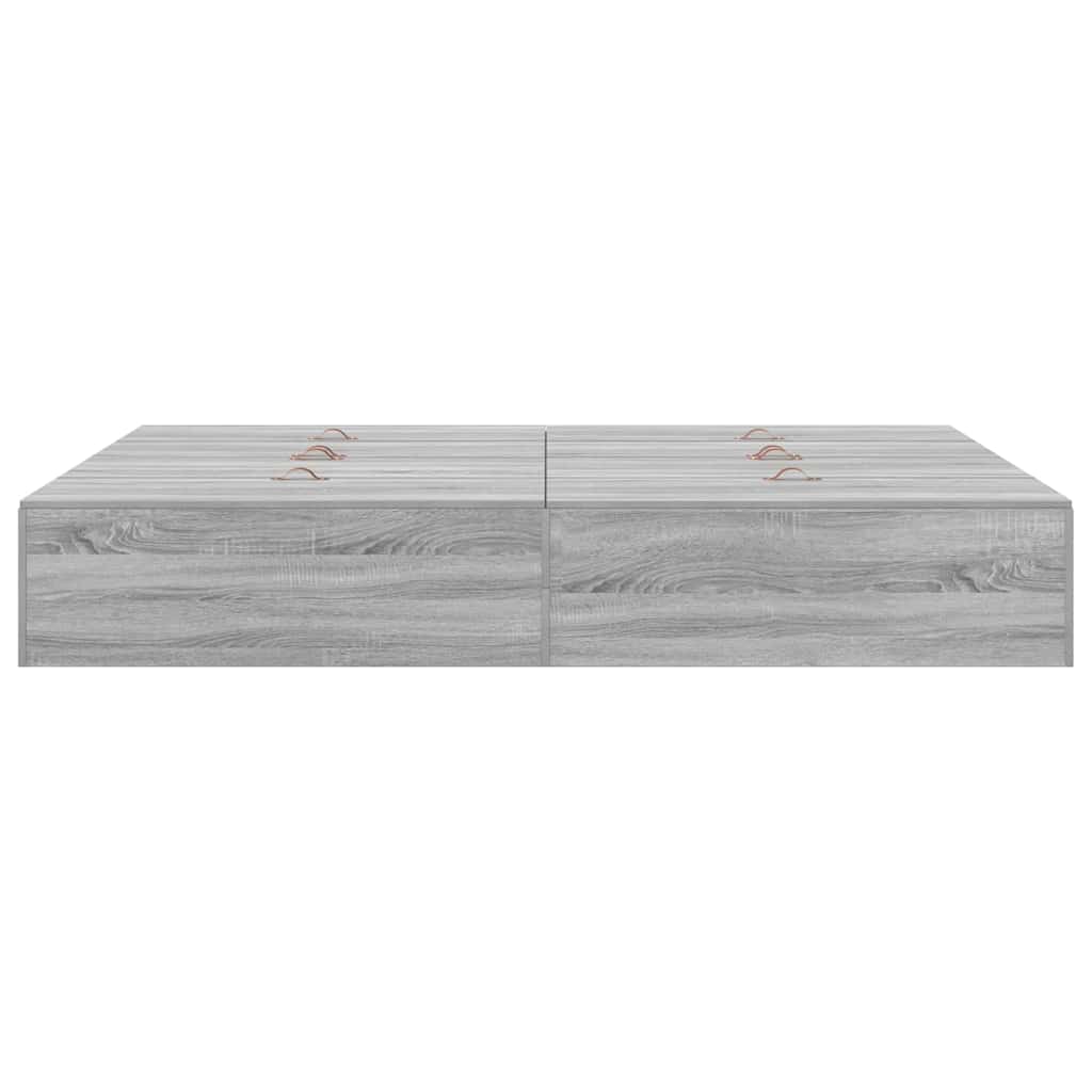 Krevet s ladicama Siva Sonoma 135 x 190 cm Konstruirano drvo