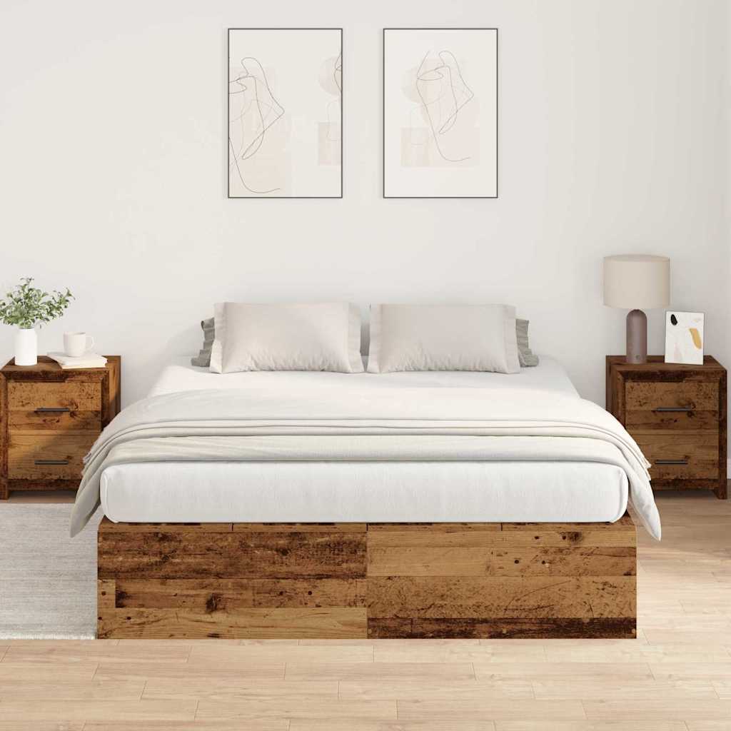Krevet s ladicama Staro drvo 135 x 190 cm Konstruirano drvo