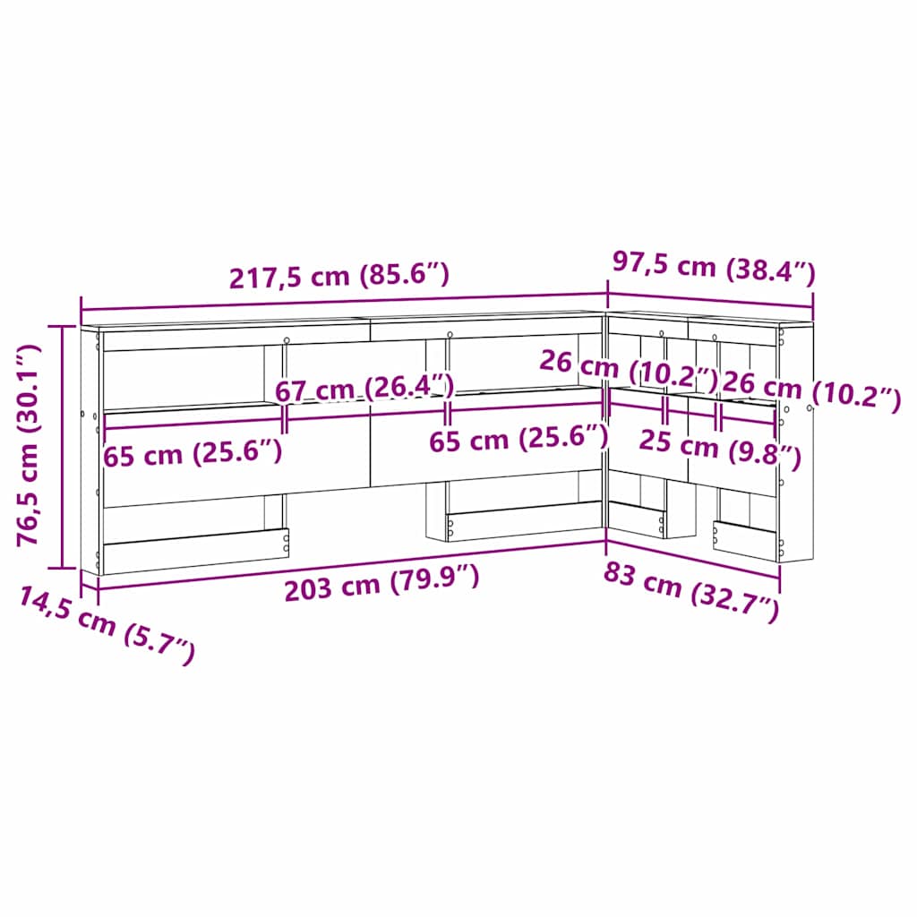 Skladišno uzglavlje Betonski sivi 80 cm Konstruirano drvo