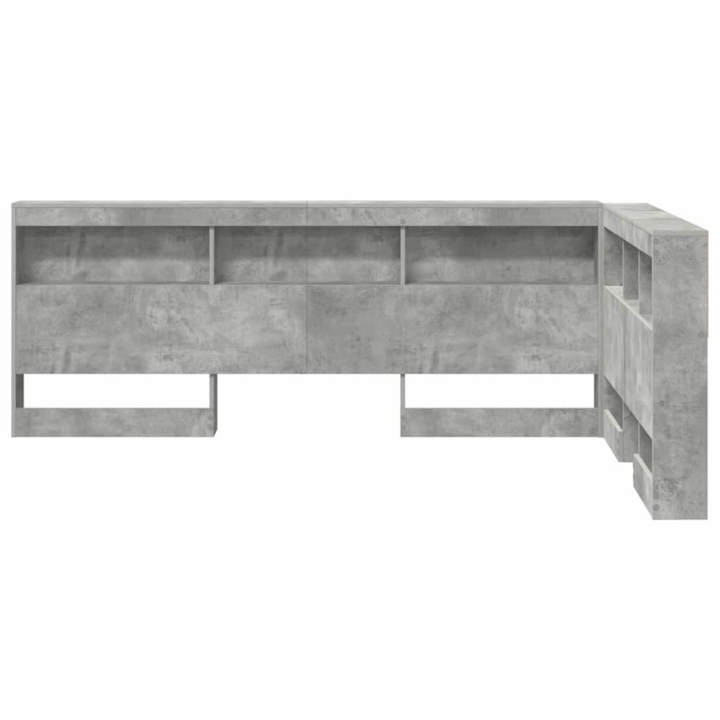 Skladišno uzglavlje Betonski sivi 120 cm Konstruirano drvo