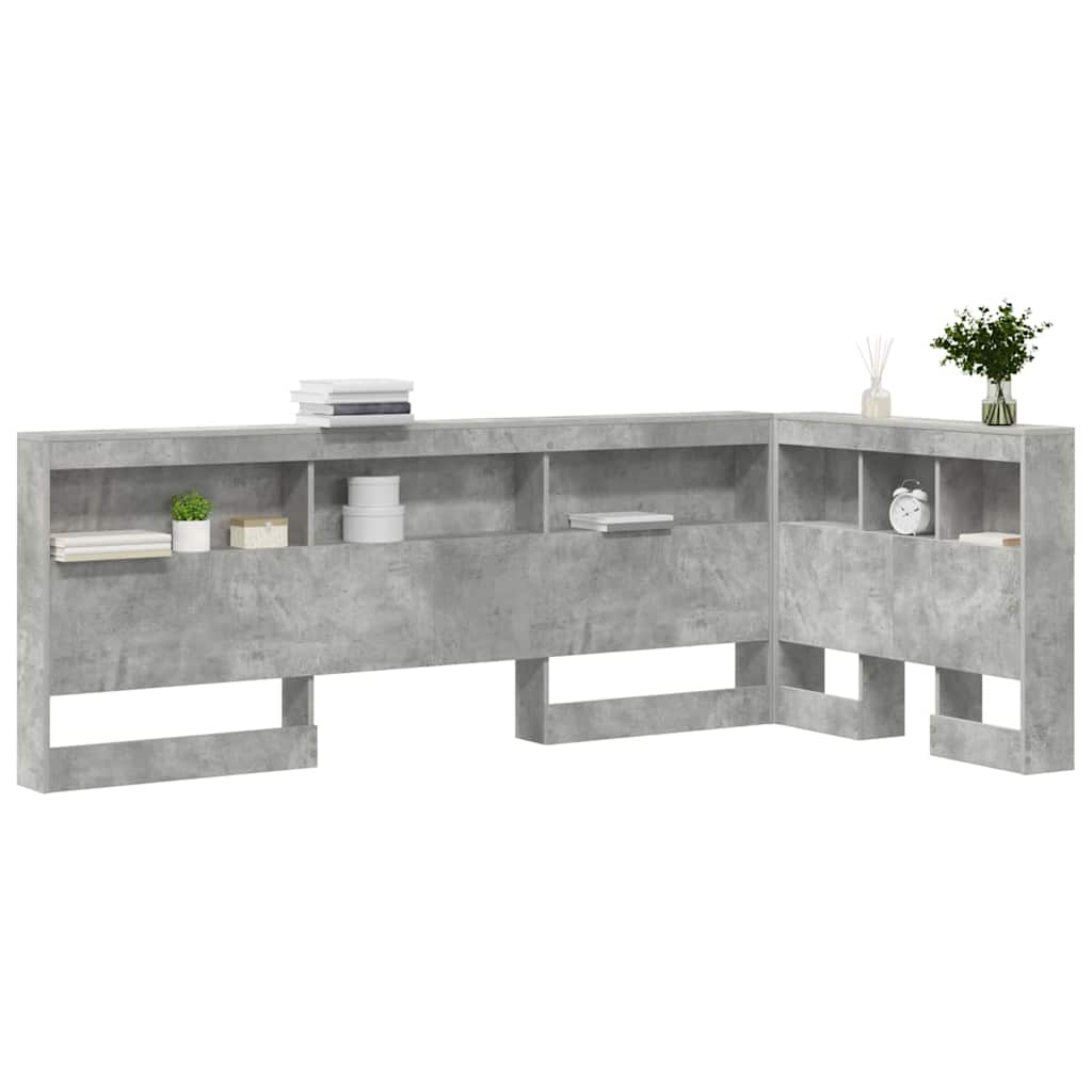 Skladišno uzglavlje Betonski sivi 90 cm Konstruirano drvo