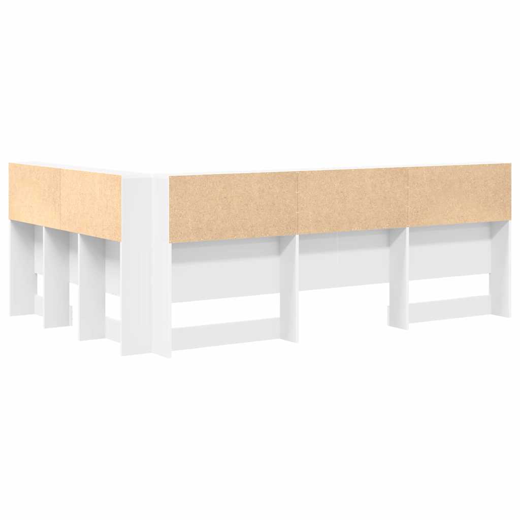 Skladišno uzglavlje s policom Bijelo 207,5 x 137,5 x 76,5 cm