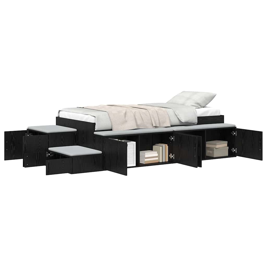 Krevet s ladicama s pohranom Crni hrast 234 x 103 x 53.5 cm