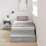 Krevet s ladicama Siva Sonoma 80 cm Konstruirano drvo