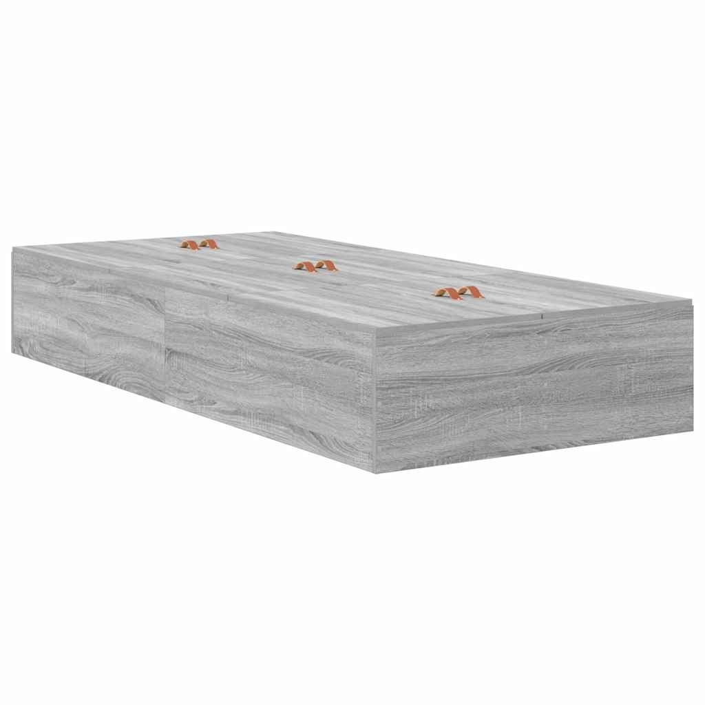 Krevet s ladicama Siva Sonoma 80 cm Konstruirano drvo