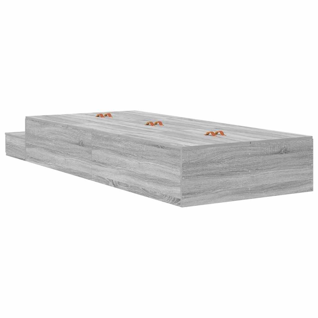 Krevet s ladicama Siva Sonoma 80 cm Konstruirano drvo
