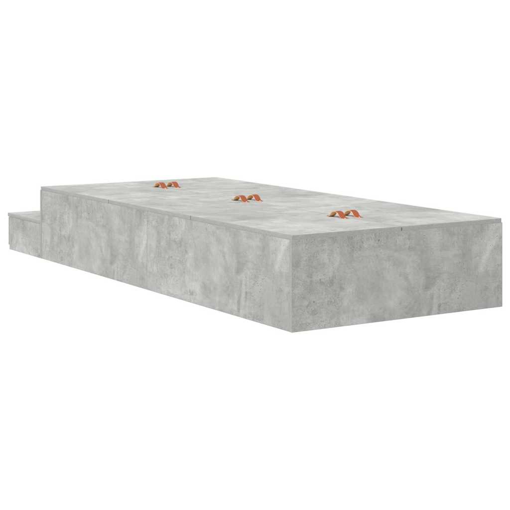 Krevet s ladicama Betonski sivi 100 cm Konstruirano drvo