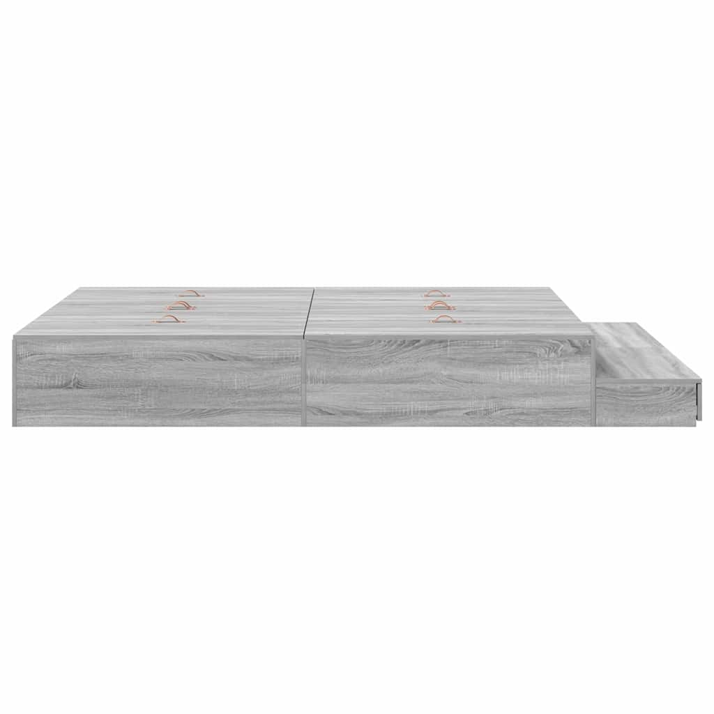 Krevet s ladicama Siva Sonoma 150 cm Konstruirano drvo