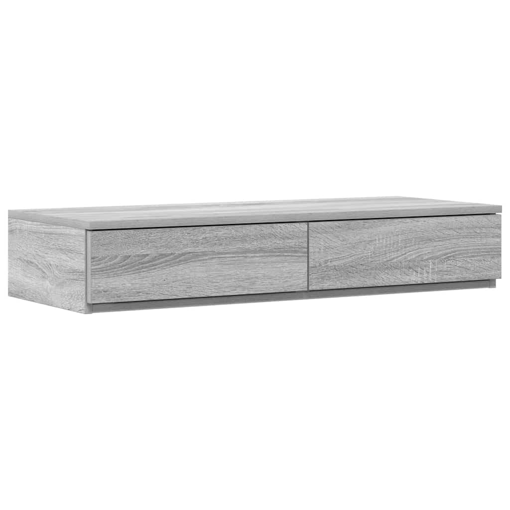 Krevet s ladicama Siva Sonoma 75 cm Konstruirano drvo