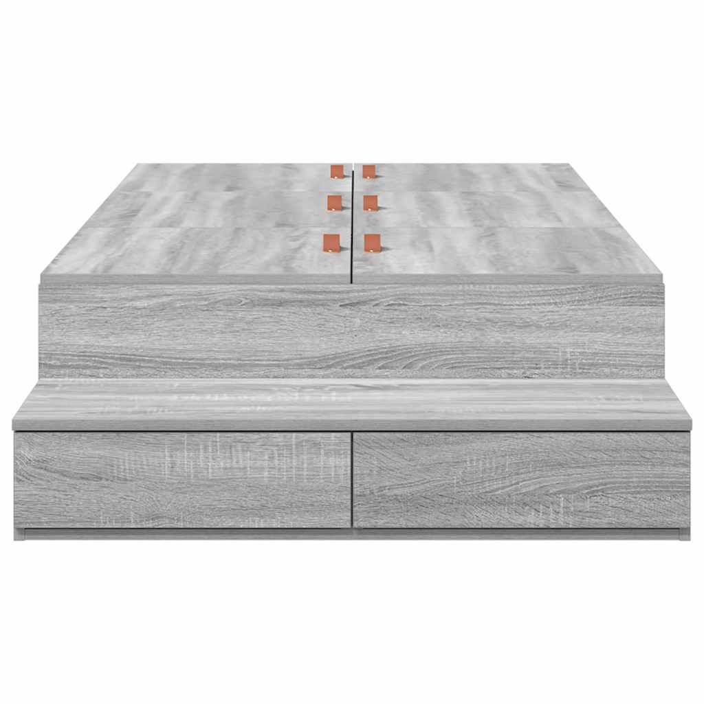 Krevet s ladicama Siva Sonoma 75 cm Konstruirano drvo