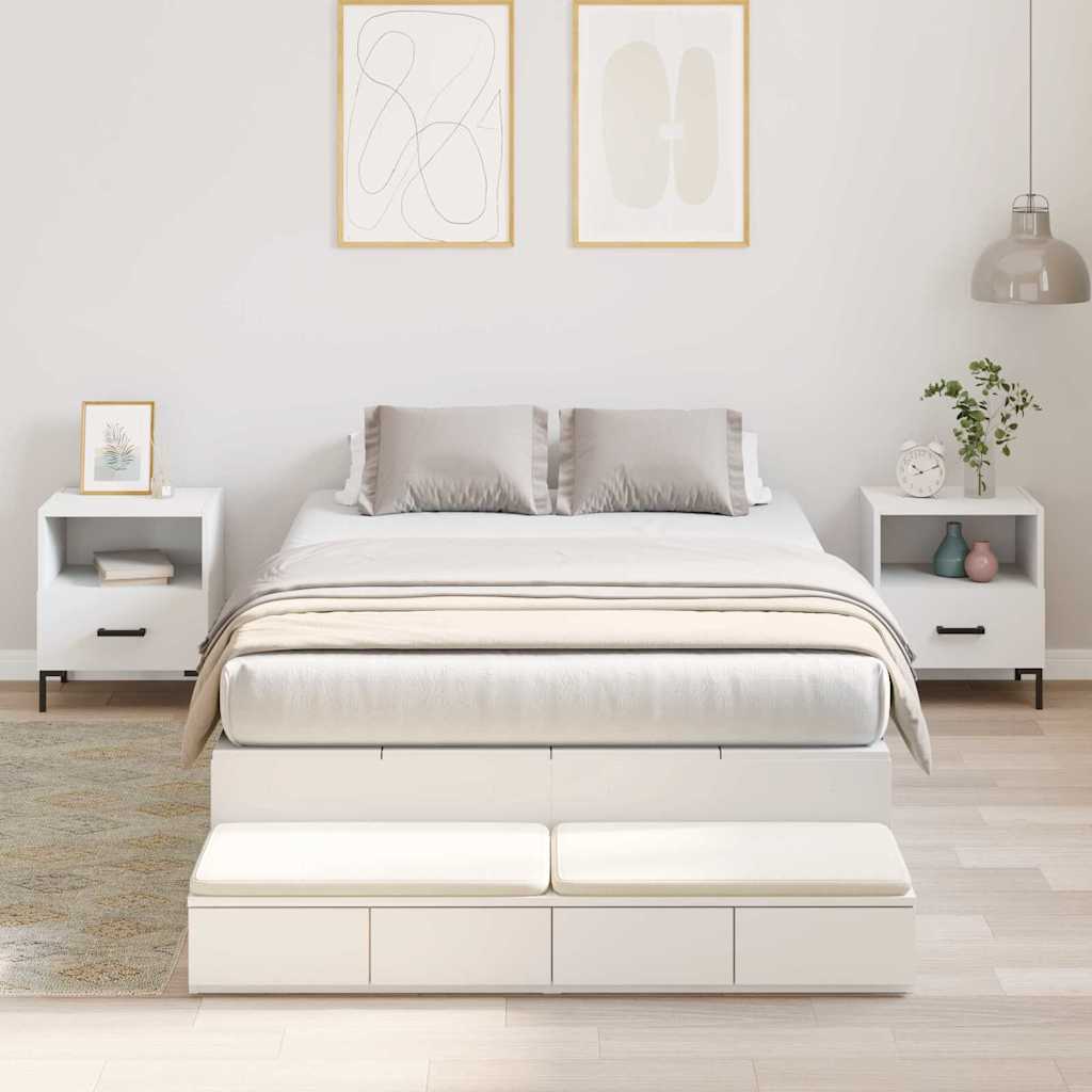 Krevet s ladicama s ladicama Bijelo 120 cm Konstruirano drvo