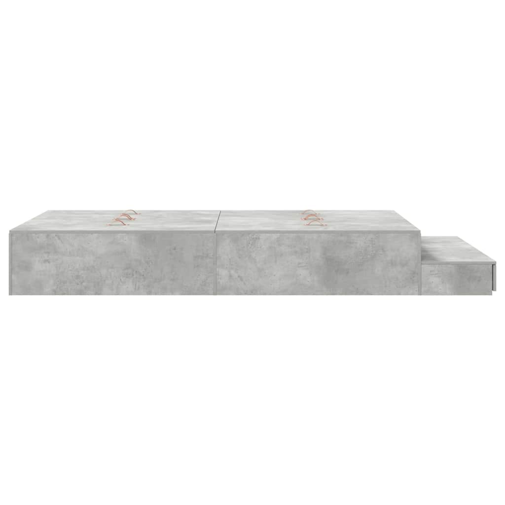 Krevet s ladicama Betonski sivi 120 cm Konstruirano drvo