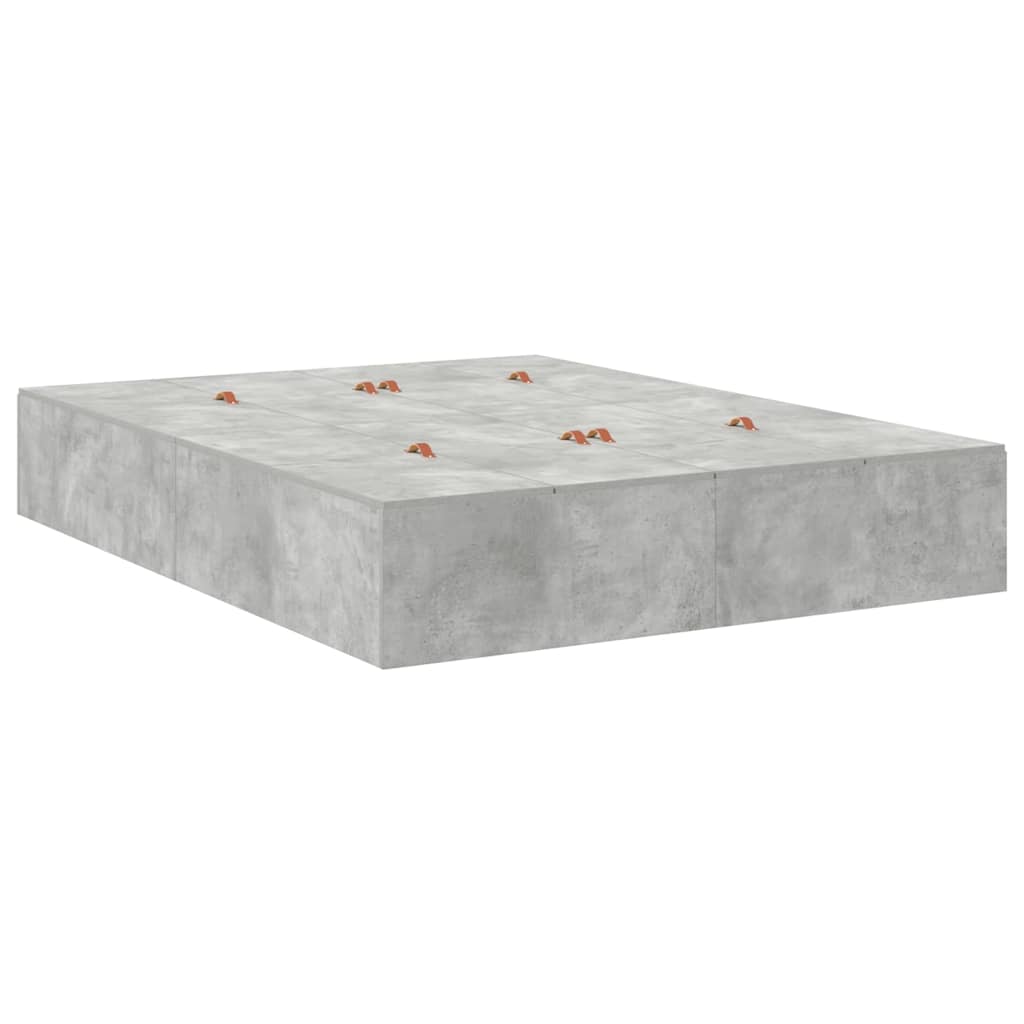 Krevet s ladicama Betonski sivi 140 cm Konstruirano drvo