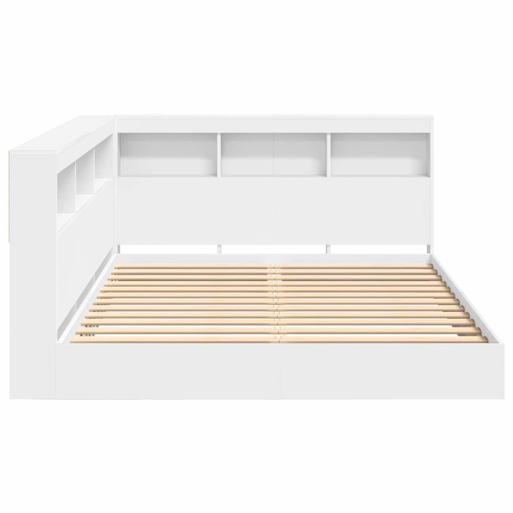 Krevet s policama Bijelo 150 x 200 cm Konstruirano drvo