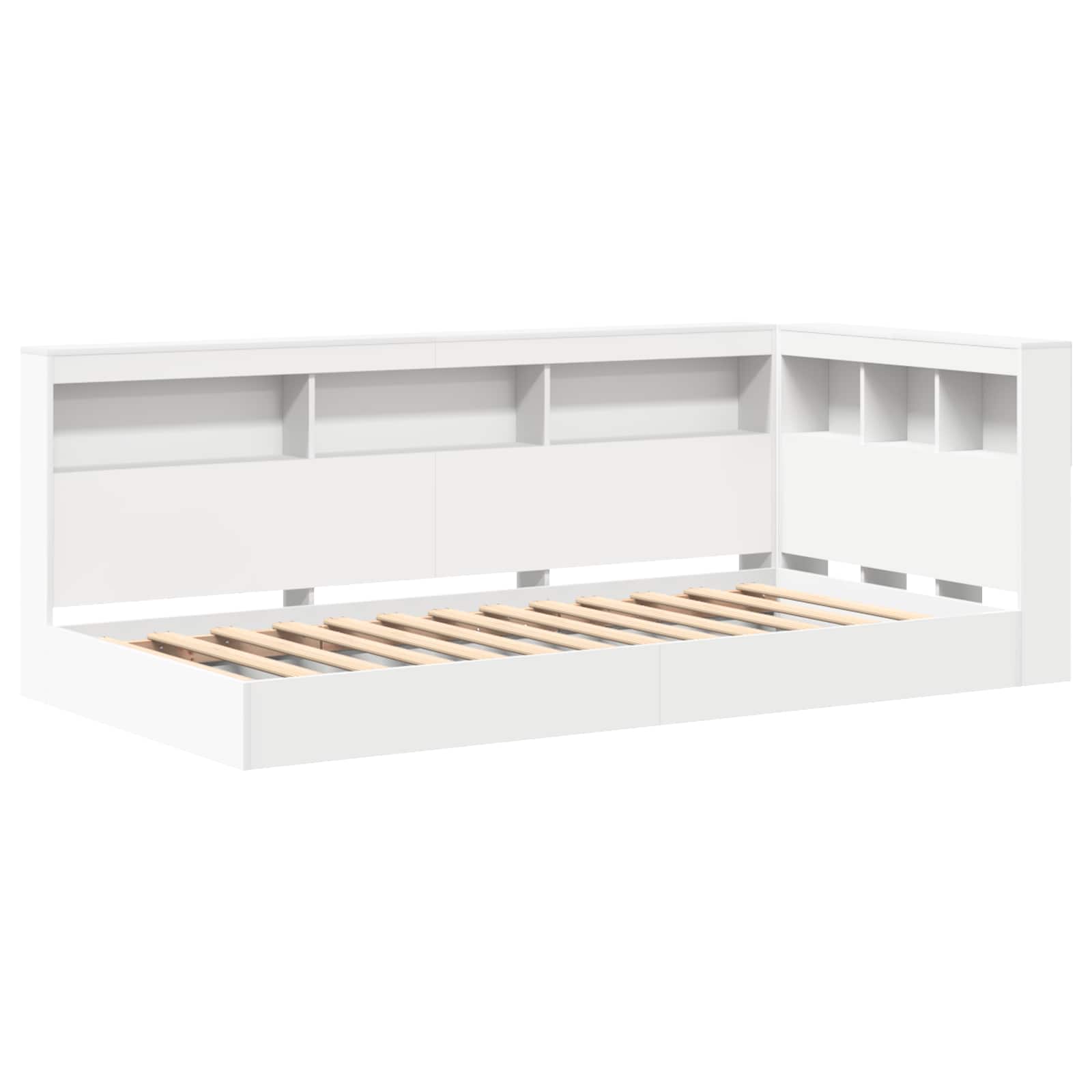 Krevet s policama Bijelo 75 x 190 cm Konstruirano drvo