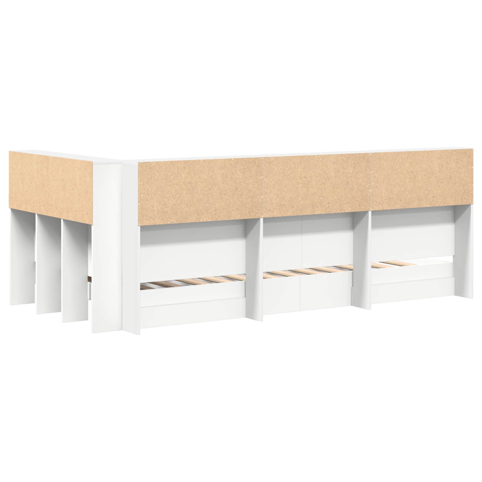 Krevet s policama Bijelo 75 x 190 cm Konstruirano drvo